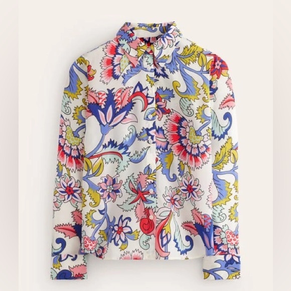 Boden Tops - NWT Boden Sienna Silk Button Up Shirt in Botanical Bunch size 12 US / 16 UK